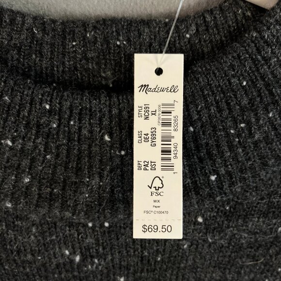 Madewell Women's XL Speckled Wool Blend Long Sleeve Sweater - Picture 7 of 8